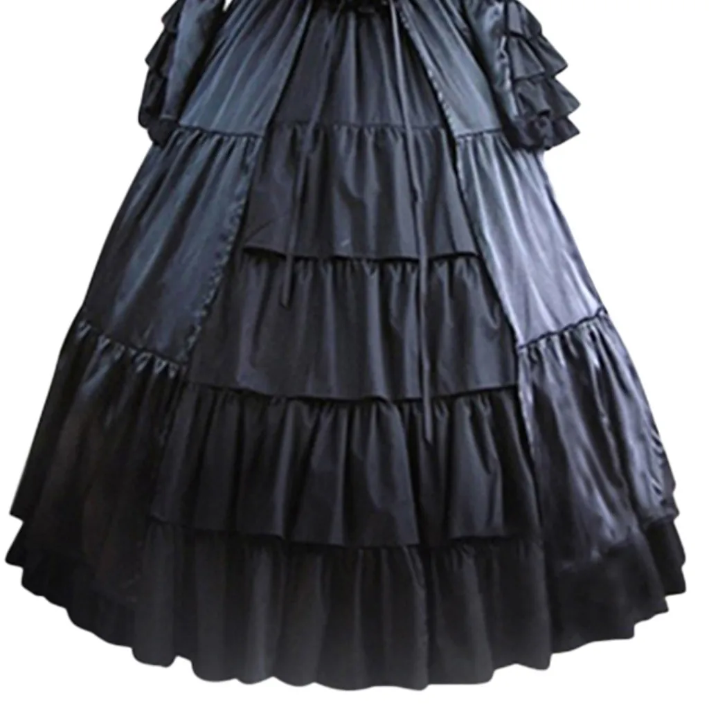

2020 Medieval Women Gothic Dress Retro Flounce Bow Ruffle Long Sleeve Cosplay Maxi Dresses Court Party Dress vestidos ropa femme