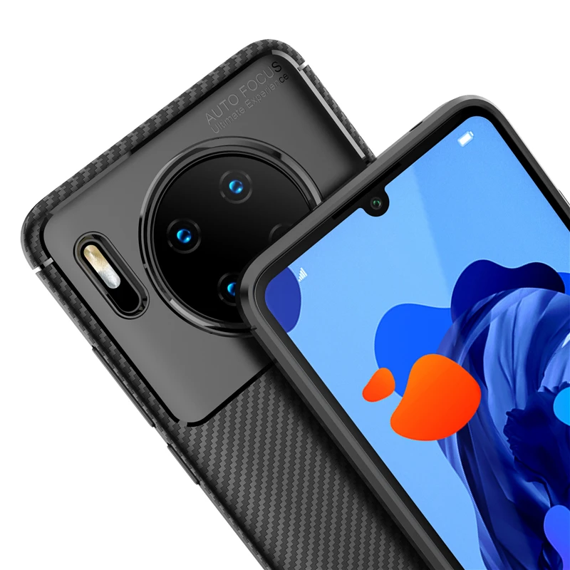 Чехол для Huawei Mate 30 Pro роскошный чехол из волокнистой кожи деловая задняя крышка