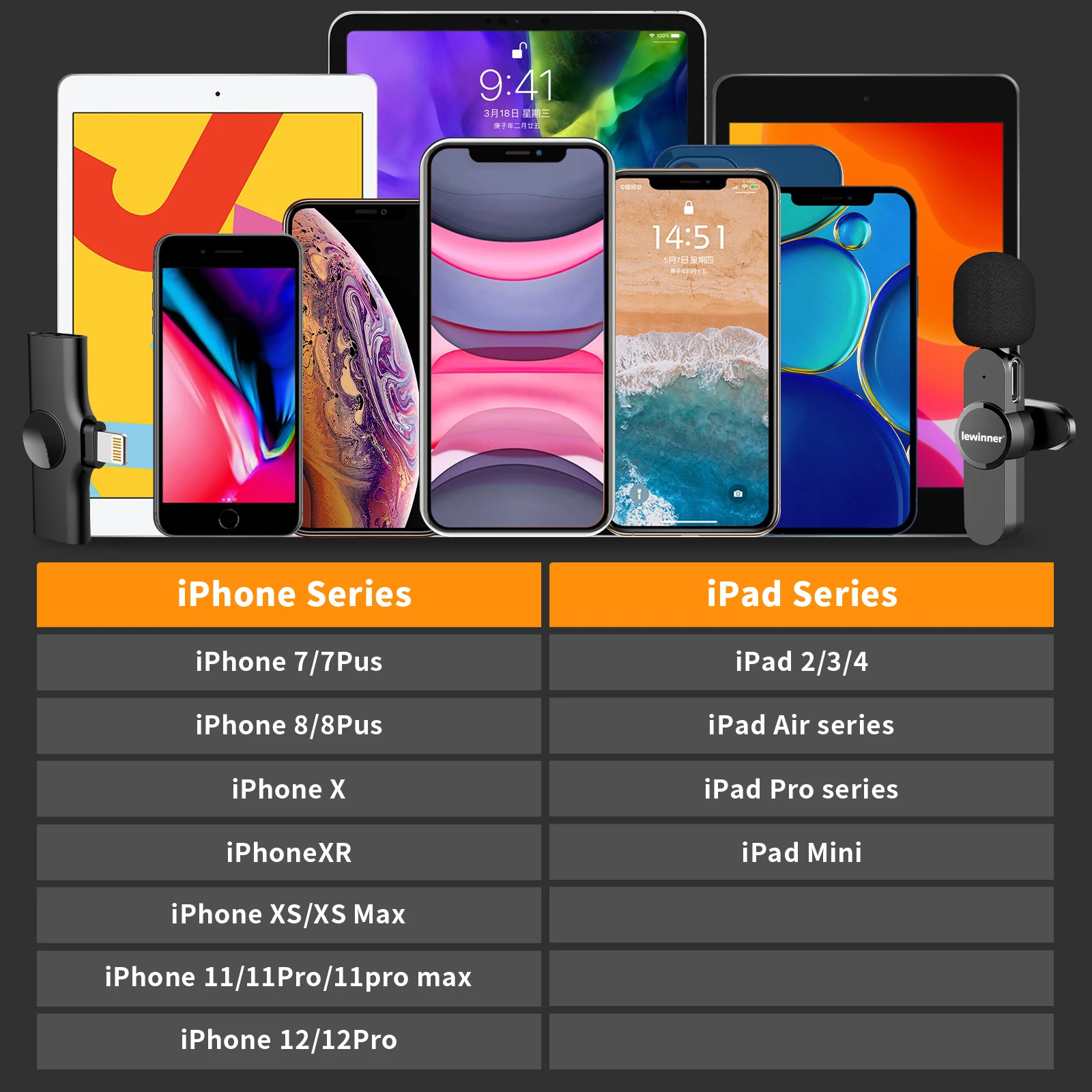 Беспроводной петличный микрофон Lewinner WM4 портативный мини-микрофон для записи