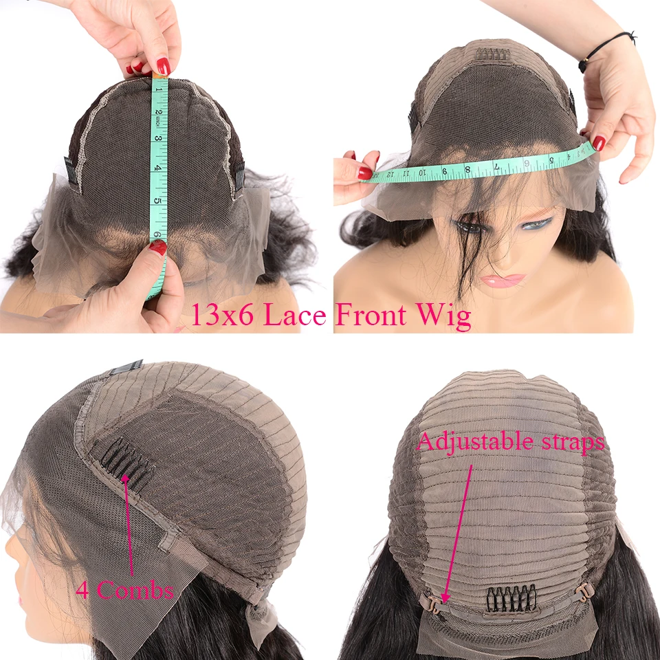 Парик с волнистыми волосами 13x6 человеческие волосы фронтальным кружевом