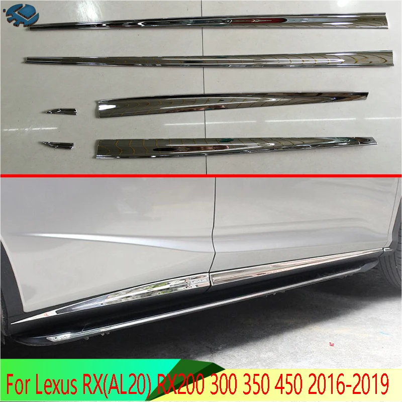 For Lexus RX(AL20) RX200 300 350 450 2016-2020 Car Accessories ABS Chrome Side Door Body Molding Moulding Trim