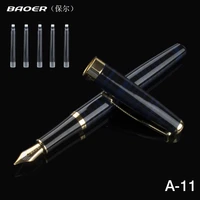 business pen baoer 388 blue metal fountain pen luxury executive ink pens for writing office school supplies 0 5 mm nib
