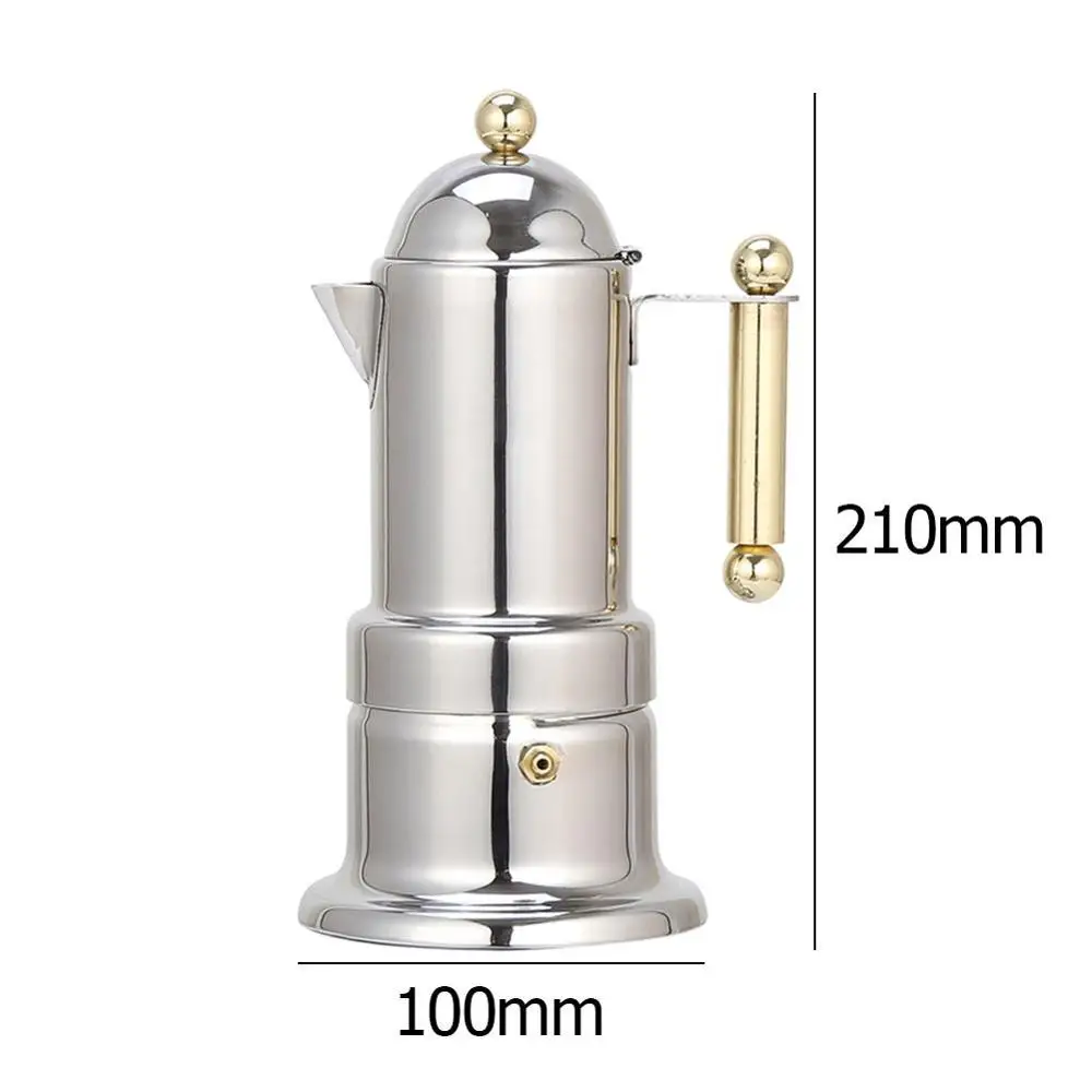 200 мл кофейник из нержавеющей стали Moka, Кофеварка, чайник, плита, инструменты, фильтр, Перколятор, кофейник, Перколятор, инструмент