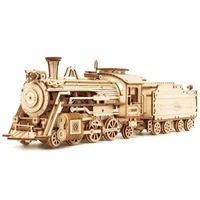 diy wood train model 3d wooden puzzle toy assembly locomotive model building kits for children kids birthday gift