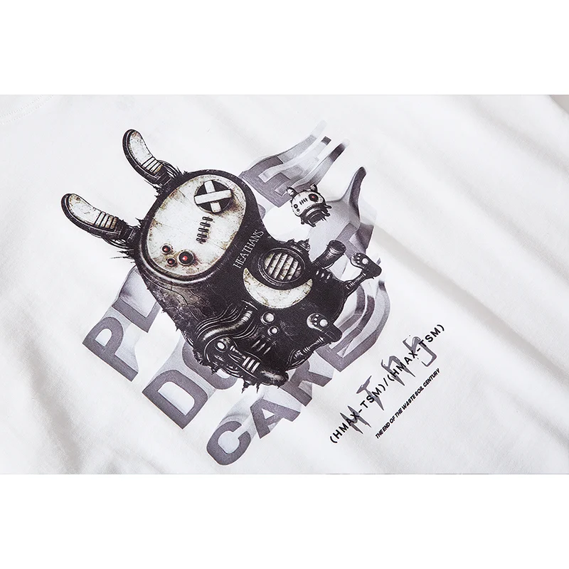 

Hip Hop Graphic T-shirt Harajuku Print Streetwear Oversized Summer 2021 Black White Cartoon Men's Tshirt Cotton Loose Couple Top