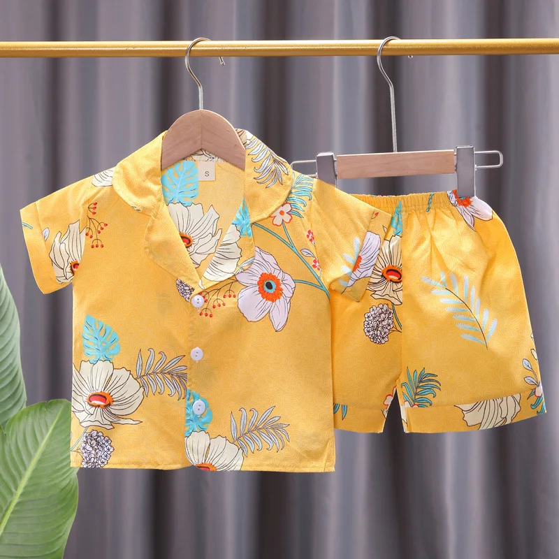 2 шт./комплект хлопковая рубашка и шорты для мальчиков 1-4 лет |