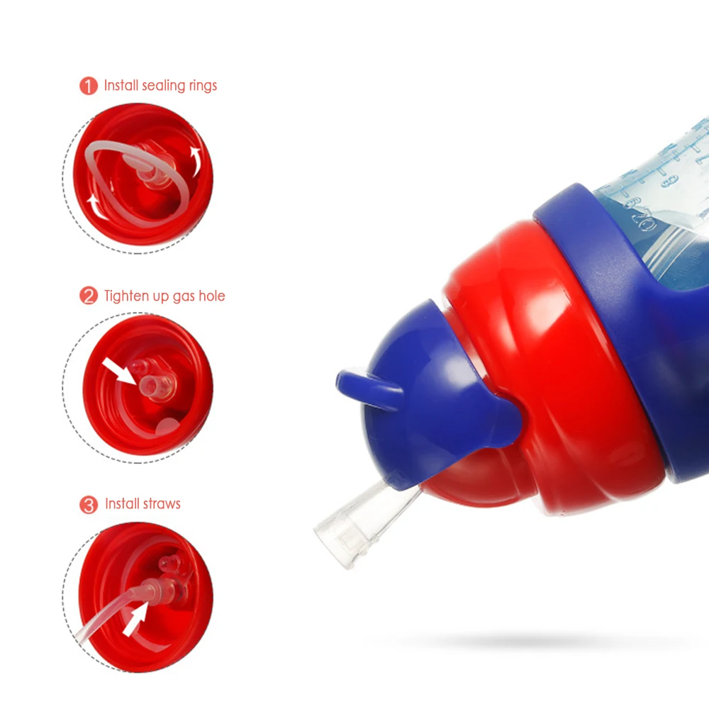 Новый дизайн детские бутылочки для кормления 260/330 мл гравитационные шарики