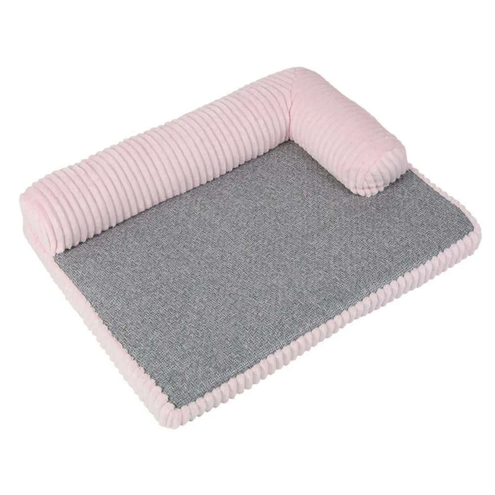 Pink Большая кровать для собаки, диван для питомца, собака, кошка, подушка для домашних животных для больших собак, моющееся гнездо для кошки, плюшевого щенка, коврик для питомника, квадратная Подушка для домашнего питомца - Цвет: Pink
