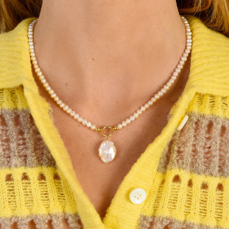 

Классическое ожерелье ручной работы из натурального жемчуга, женская подвеска в стиле барокко, роскошная бижутерия для вечеринки и свадьбы...