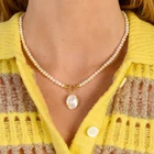 Классическое ожерелье ручной работы из натурального жемчуга, женская подвеска в стиле барокко, роскошная бижутерия для вечеринки и свадьбы, 2022