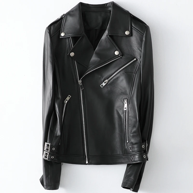 

2021 модная женская кожаная куртка на весну и осень, Женское пальто, дубленки и куртки из овечьей кожи, женская одежда, кожаная куртка WPY2241