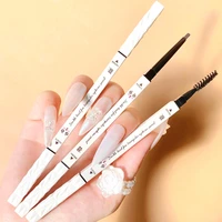 cute double head fine triangle eyebrow pencil smooth pigmented eyebrow makeup long lasting waterproof natural soft cosmetics