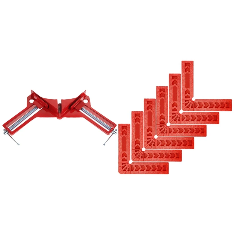 

1 Set 4 Inch 90 Degree Positioning Squares & 1 Pcs 4 Inch 90 Degree Right Angle Clip Frame Corner Clamp
