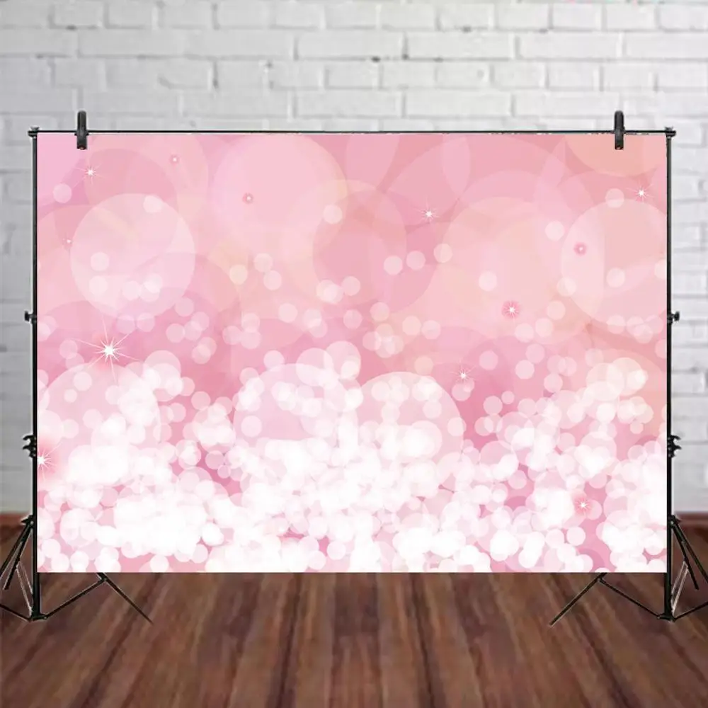 

Photography Background Bright Pink Glitter Bokeh Circle Party Wedding Child Birthday Portrait Photo Backdrop Photocall Studio
