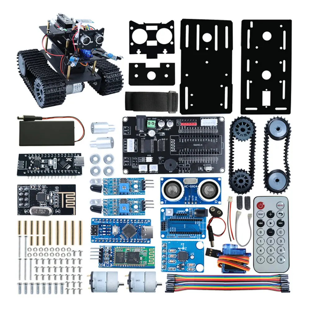 New SmarTank Robot Car Kit IR control for Arduino Nano DIY Education Programming Learning with Tutorial | Электроника