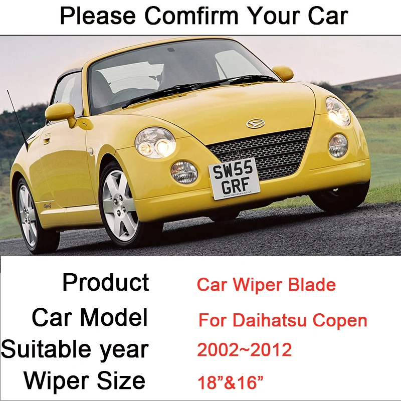 Резиновый стеклоочиститель для Daihatsu Copen L880 2002 2003 ~ 2012 без рамки снег скребок