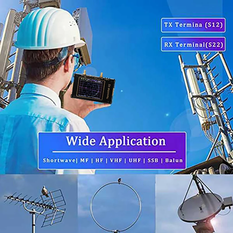 Векторный анализатор сети 3 2 дюйма Ранняя антенна Nanovna V2 тестер коротких волн HF VHF