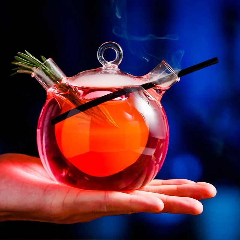 390/315ml Creative Mandarin Duck Cocktail Glass Vodka Brandy Whiskey Cup Sharing Mugs Transparent Double Tube Barware - - Цена: 13.15