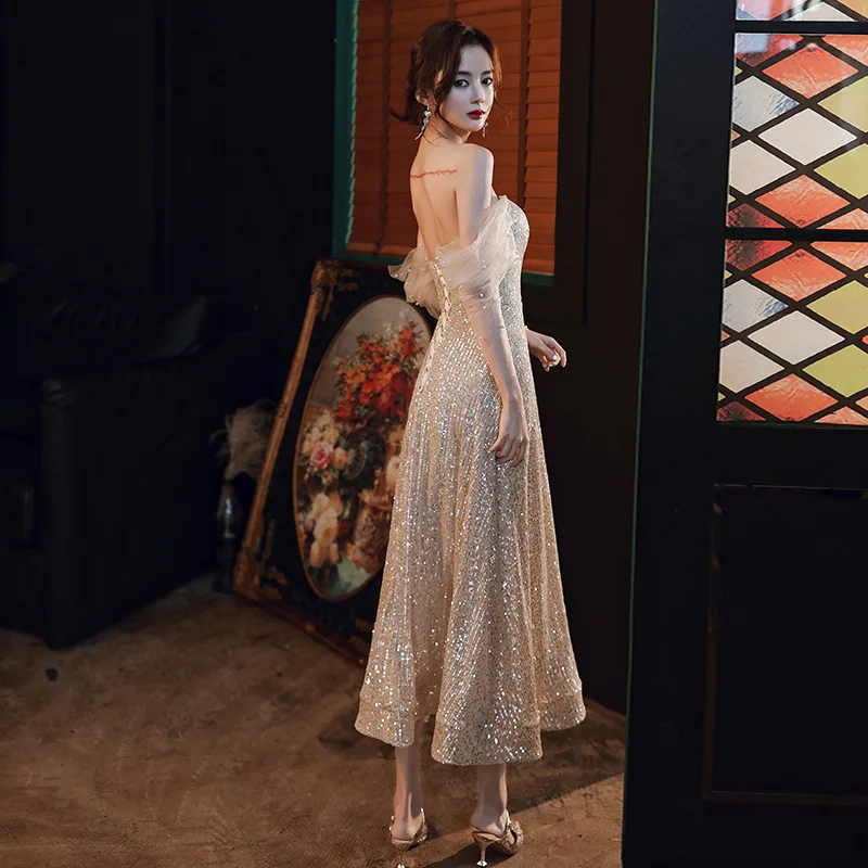 2021 летнее платье с вырезом лодочкой для женщин банкетные вечерние феи