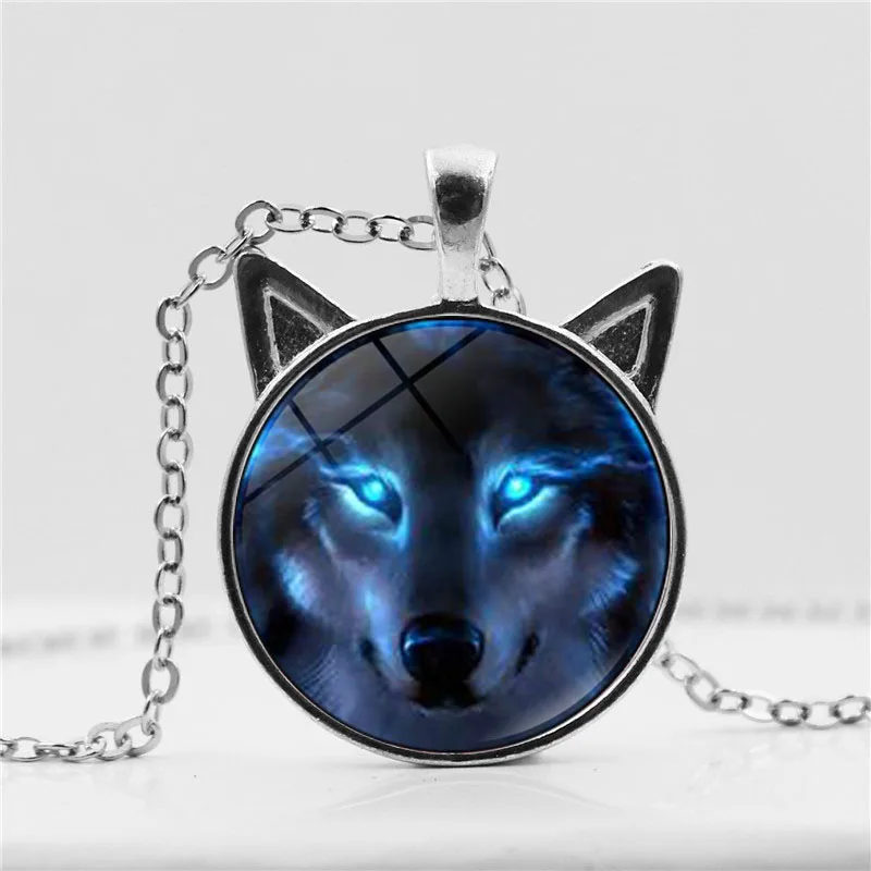 Ожерелье с кулоном волка в скандинавском стиле для мужчин и женщин стеклянный