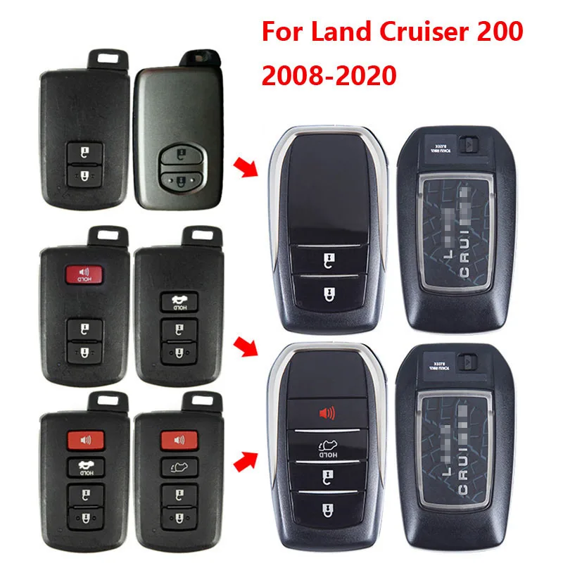 OEM Car Key Case Key Shell Holder Upgrade For Toyota Land Cruiser 200 FJ200 2008 2010 2011 2012 2013 2015 2016 2017 2019 2020