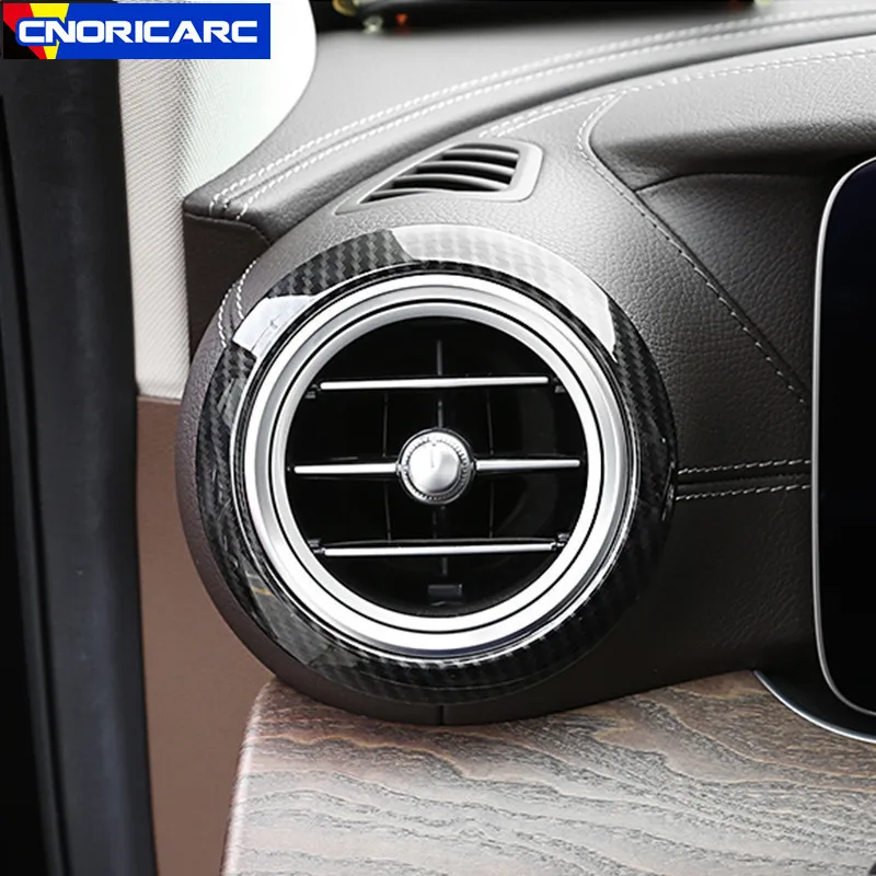 

Car Both Side Air Conditioning Outlet Circle Decoration Sticker Trim For Mercedes Benz E Class W213 2016-18 Interior Accessories