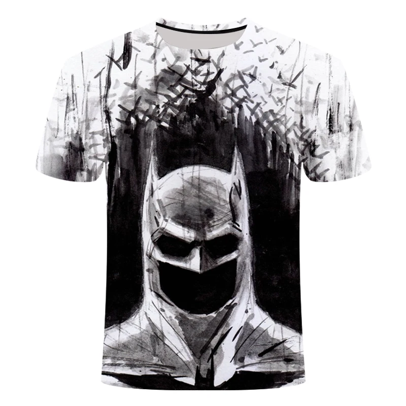 Мужская 3D одежда топ с коротким рукавом футболка принтом Бэтмена мужская