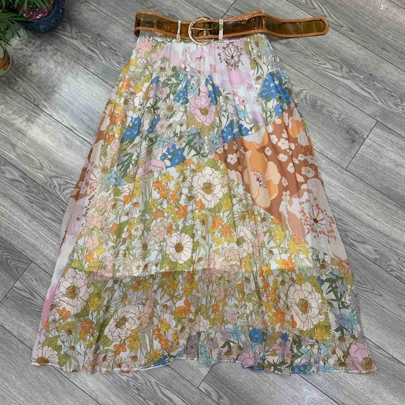 Женский комплект из двух предметов с цветочным принтом и рюшами VGH рубашка