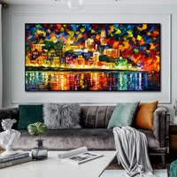 urban architectural landscape abstract oil painting print on canvas nordic poster wall art picture for living room home decor
