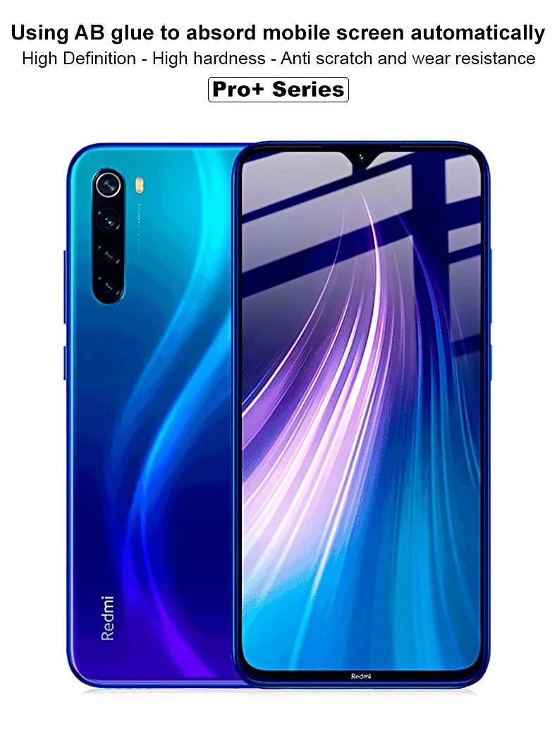 Для Redmi Note8 Imak полный экран AB Клей Pro+ версия закаленное стекло для Xiaomi Redmi Note 8 Pro Защитная пленка для экрана