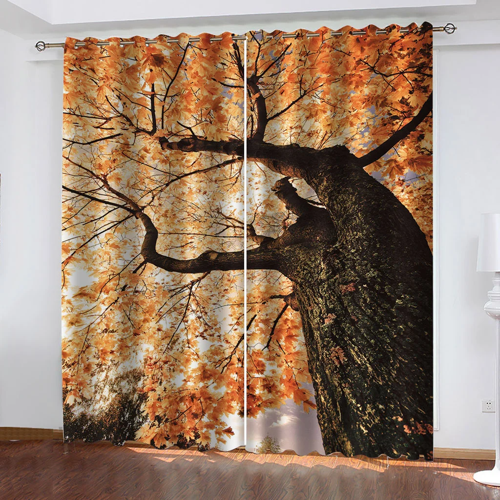 

Custom tree forest curtains D Window Curtains For Living Room Bedroom Customized size personality curtains