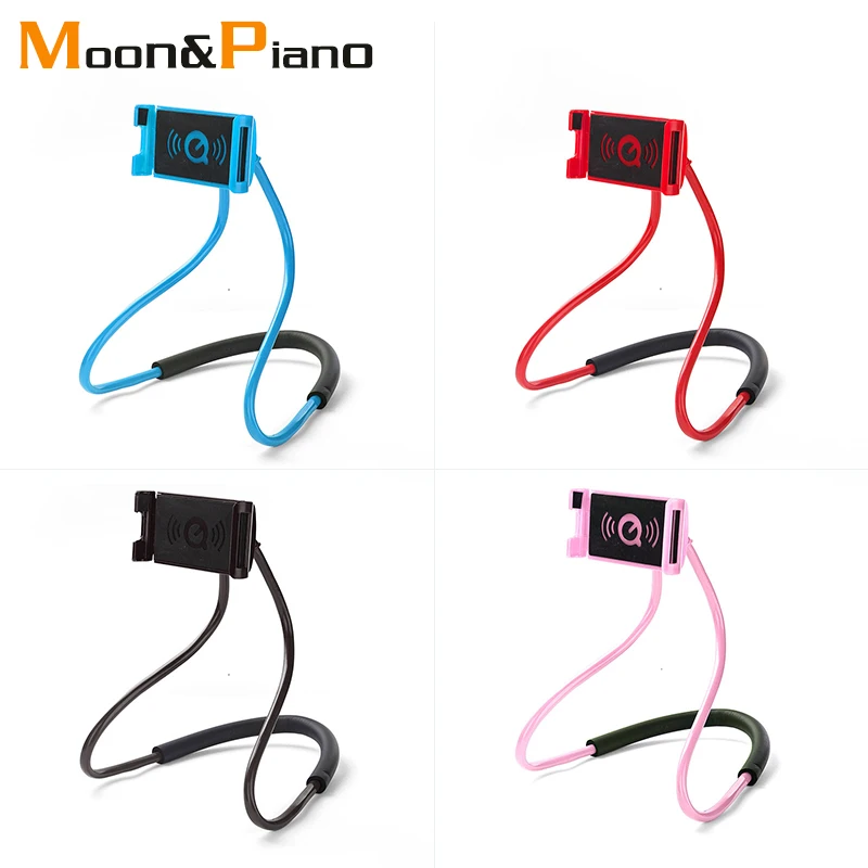 

Portable Flexible Mobile Phone Holder Hanging Neck 360 Degree Universal Lazy Necklace Bracket Smartphone Holders High Quality