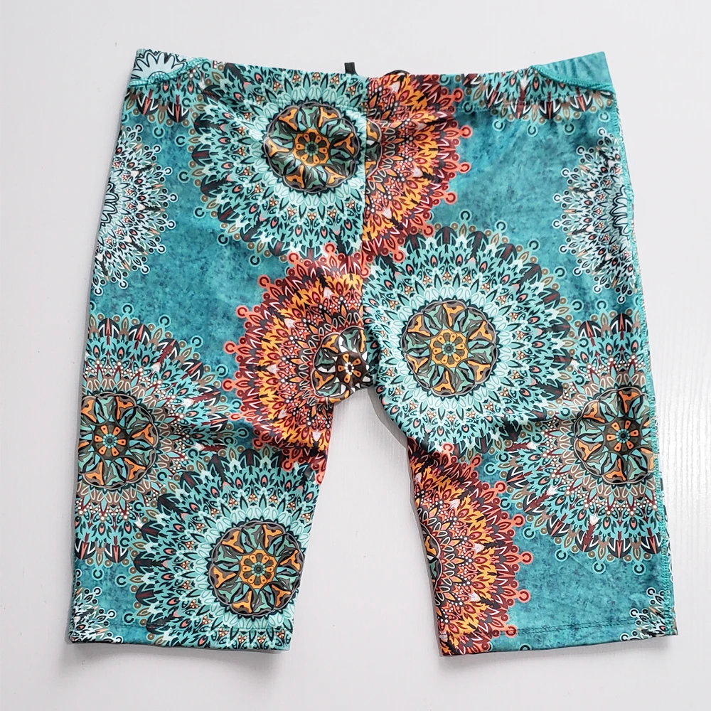 Мужские плавки из нейлона и лайкры потрясающие до колен с принтом мужские