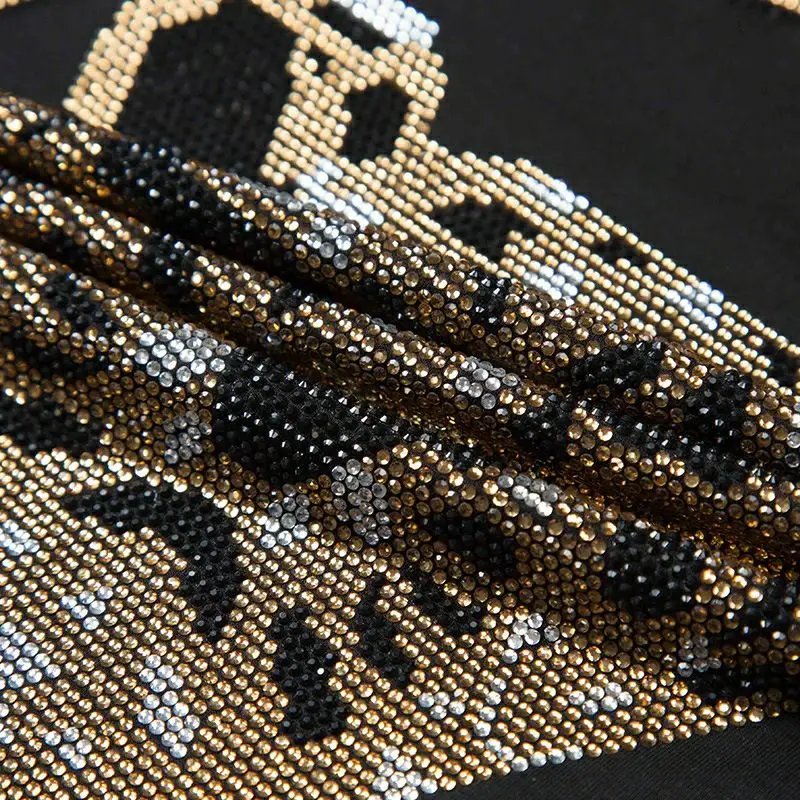 

Brand Winter Clothing Autumn White Diamond Men's Sweater Front Rhinestone Picture Knitted Thick Pullover