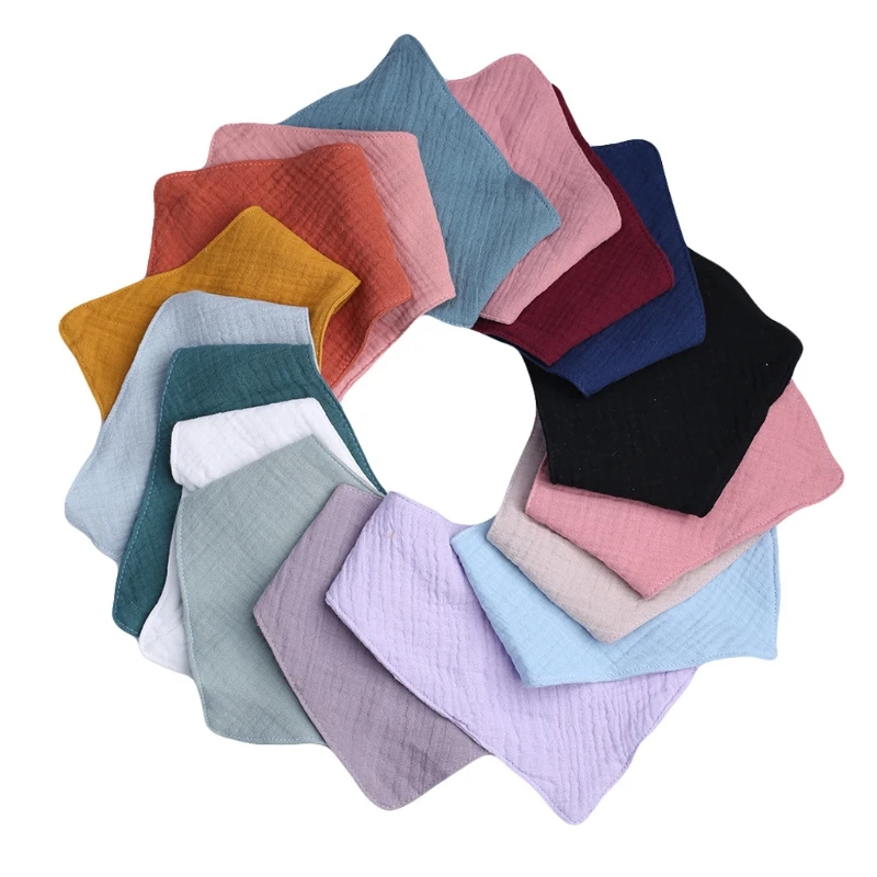 1 Pc Cotton Baby Bibs Solid Color Triangle Scarf Bandana Newborn Feeding Saliva Towel Burp Cloths Baby Stuff Kids Shower G boots baby accessories	