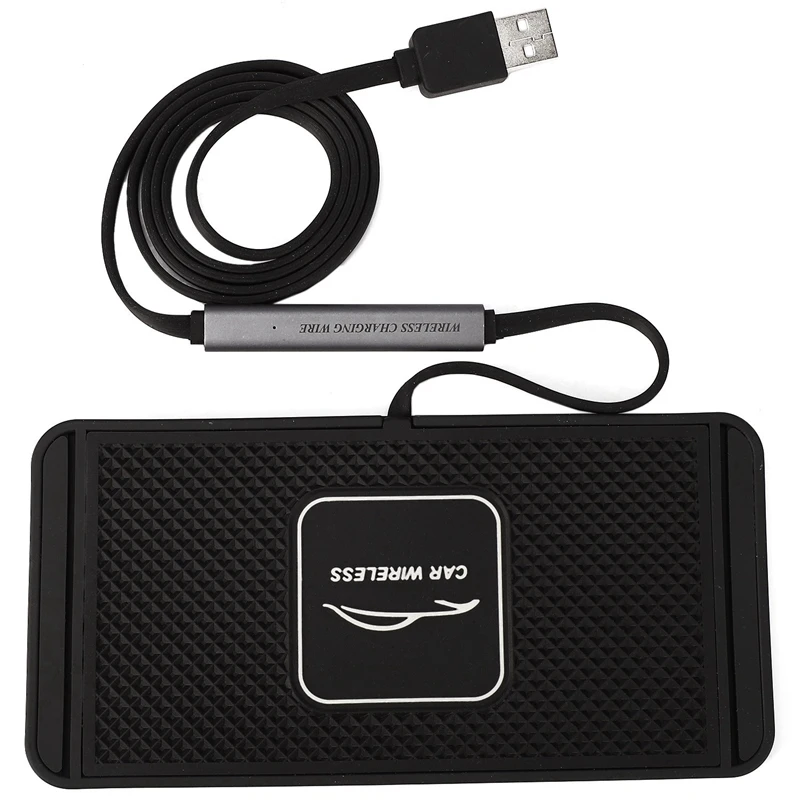 qi car wireless quickly charger for iphone 8 xs xr car charging pad for samsung s10 dock station non slip mat car dashboard hold free global shipping