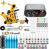 complete makeup kit professional tattoo machine set complete stick and poke tattoo kit power supply pigment needles for beginner