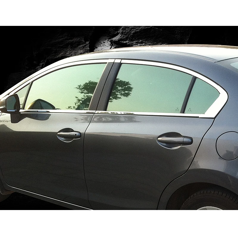 Отделка окна автомобиля из нержавеющей стали для honda civic 2011 2012 2013 2015 седан 9