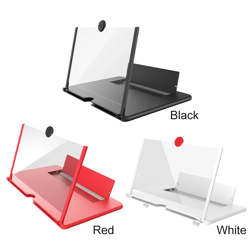 

12 inch 3D Mobile Phone Screen Magnifier HD Video Amplifier with Phone Stand Bracket Folding Desktop Eye Protection Phone Holder