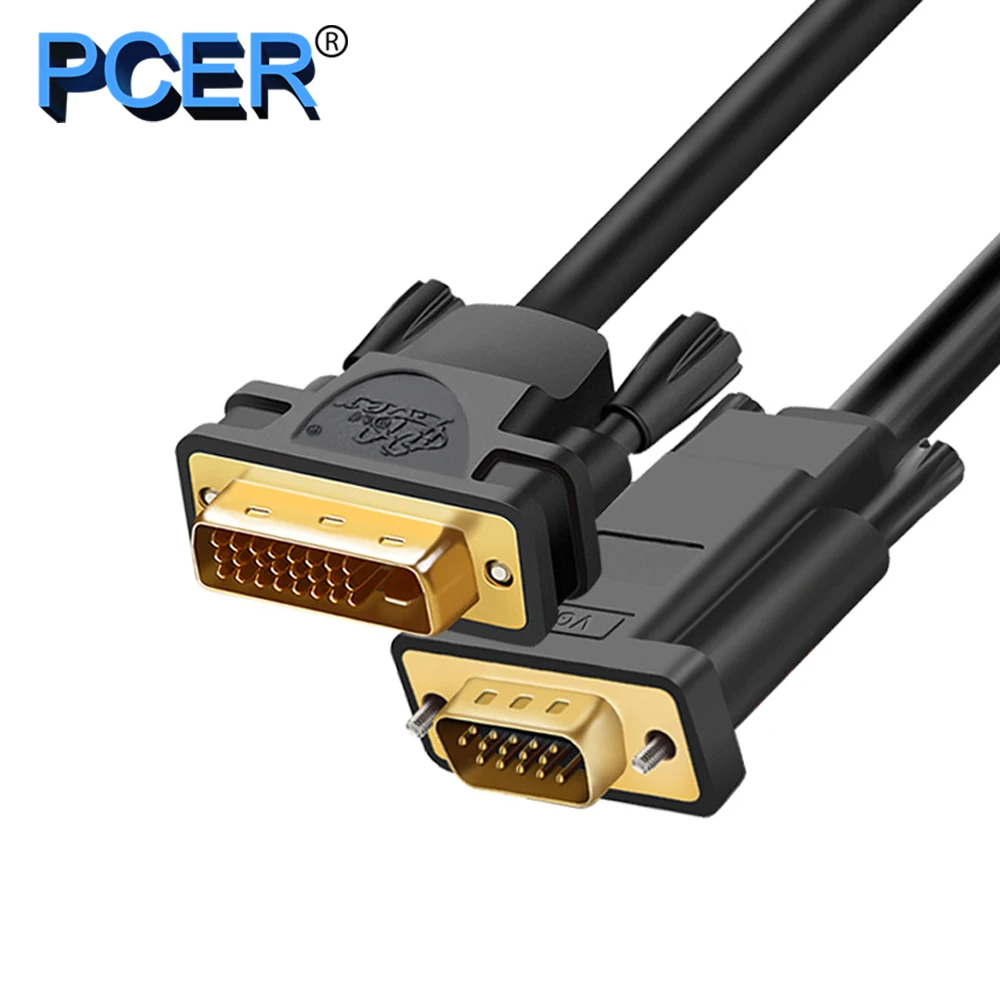 

PCER DVI 24+5 to VGA Cable Adapter DVI Male to VGA Male Converter Digital Video Cable DVI VGA cable PC Monitor HDTV Projector