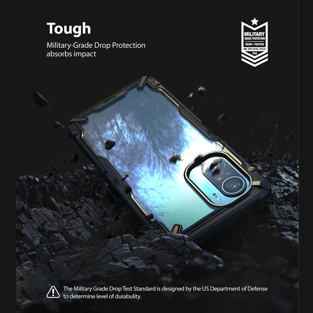 Funda Ringke Fusion-X para Poco F3, carcasa protectora, Marco suave de TPU y parte trasera dura, h&iacute;brida, Redmi K40/Pro +, Mi 11i-5