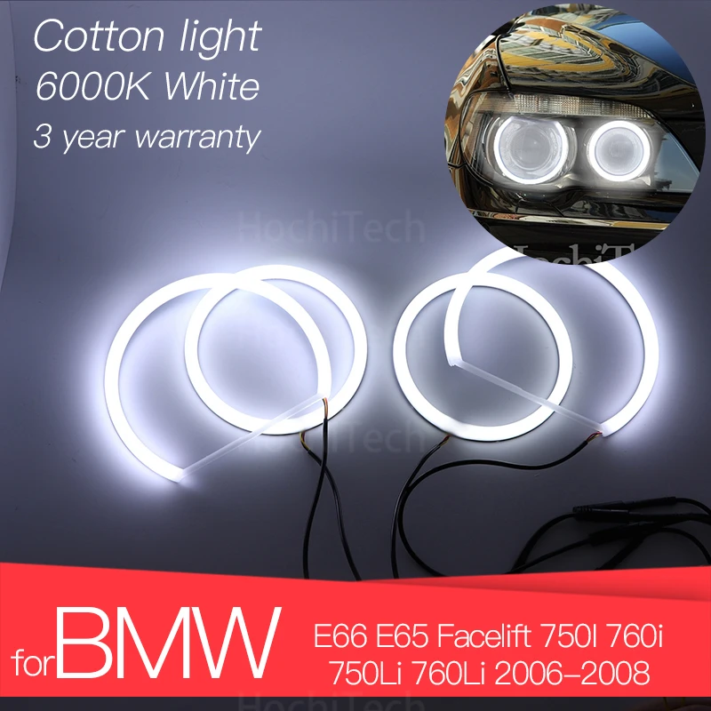 

3 Years Warranty Hight Quality LED Angel Eyes Kit Cotton White Halo Ring for BMW E66 E65 Facelift 750I 760i 750Li 760Li 2006-08