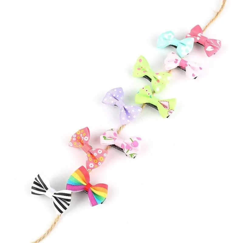 

20Pcs/lot Lovely Cartoon Hair Clip Candy Color Bow Hairpins Hair Clip for Girl Kids Children Duckbill Hairpin Color Randomly