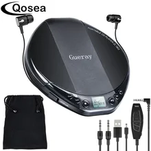 Qosea портативный CD-плеер Hifi с наушниками Walkman плеер противоударный Анти-пропуск персональный ЖК-дисплей роскошный музыкальный проигрыватель дисков
