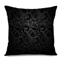 throw pillow cover square 16x16 inches antique damask floral pattern royal abstract revival black baroque carpet curves dark