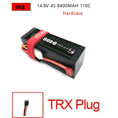 1PCS4S8400HARDTRX DXF Lipo батарея 4S 8000mah 8400mah 14,8 V 110C 220C Hardcase для 1/8 1/10 масштаб Электрический радиоуправляемый Багги Truggy гусеничный автомобиль - Цвет: 1PCS4S8400HARDTRX