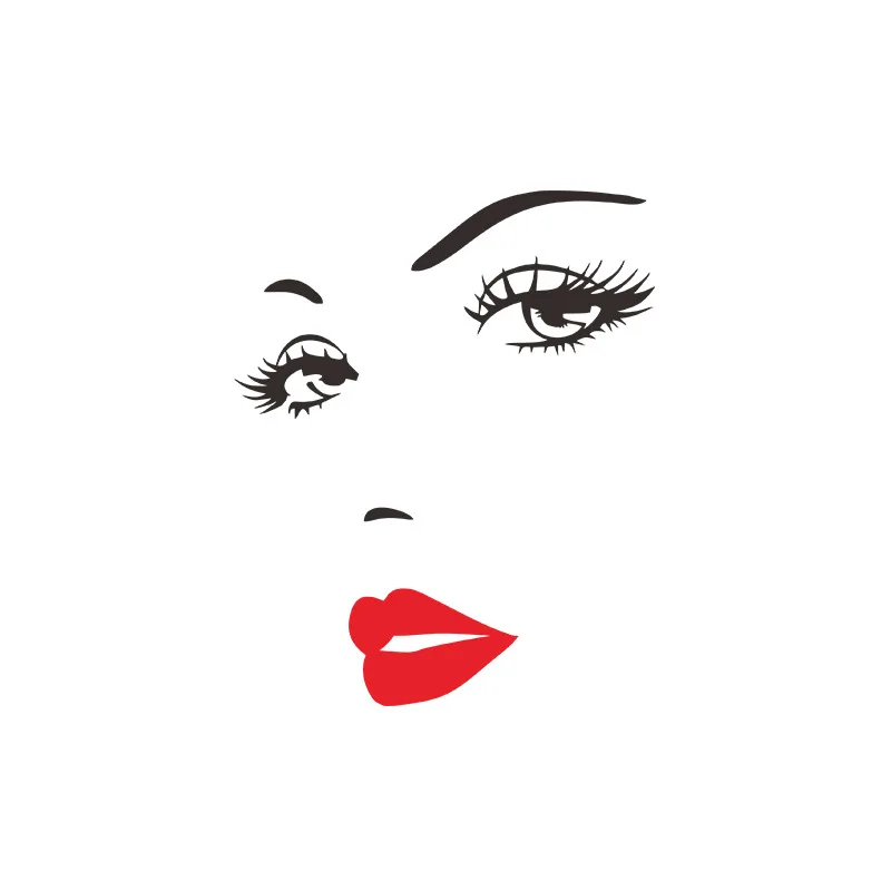

Sexy eyelashes and red lips wall sticker for living room bedroom background decorations Decals wallpaper Hand carved stickers