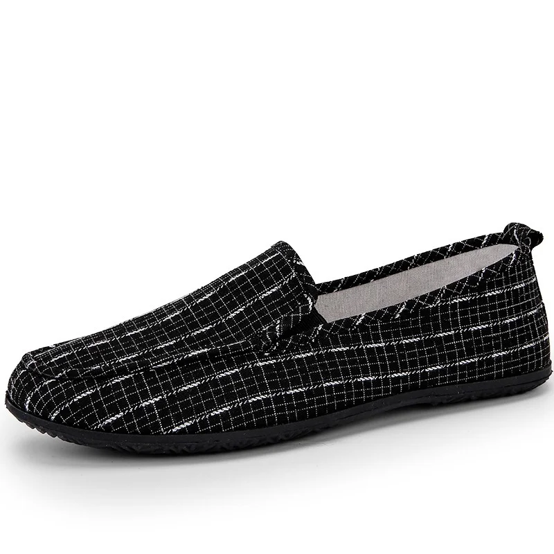 

Men's Breathable Canvas Shoes, Cloth, Non-slip Flat Shoes, Simple and Comfortable Casual Shoes, Pedal Peas Shoes, All-match