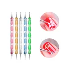 5 шт.компл. УФ-гель для рисования ногтей точечная ручка акриловая ручка Стразы Кристалл 2 направления кисть салонное украшение набор инструментов для маникюра