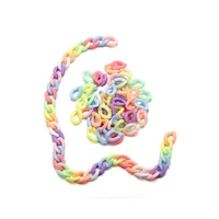 100pcslot mixed color acrylic flat twist oval open ring beads connector link chain for necklace bracelet making colorful chain